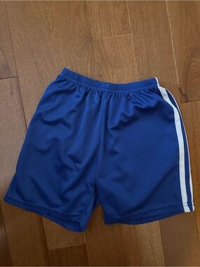 Youth Royal Blue Athletic Shorts with White Side Stripe
